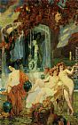 Femme Paintings - Jeunes femmes a la Vasque - Allegorie de Lautomne by Paul Jean Gervais